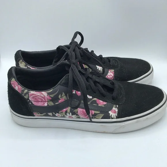 Vans Shoes Vans Old Skool Garden Floral Black Sneakers Size 9 Poshmark